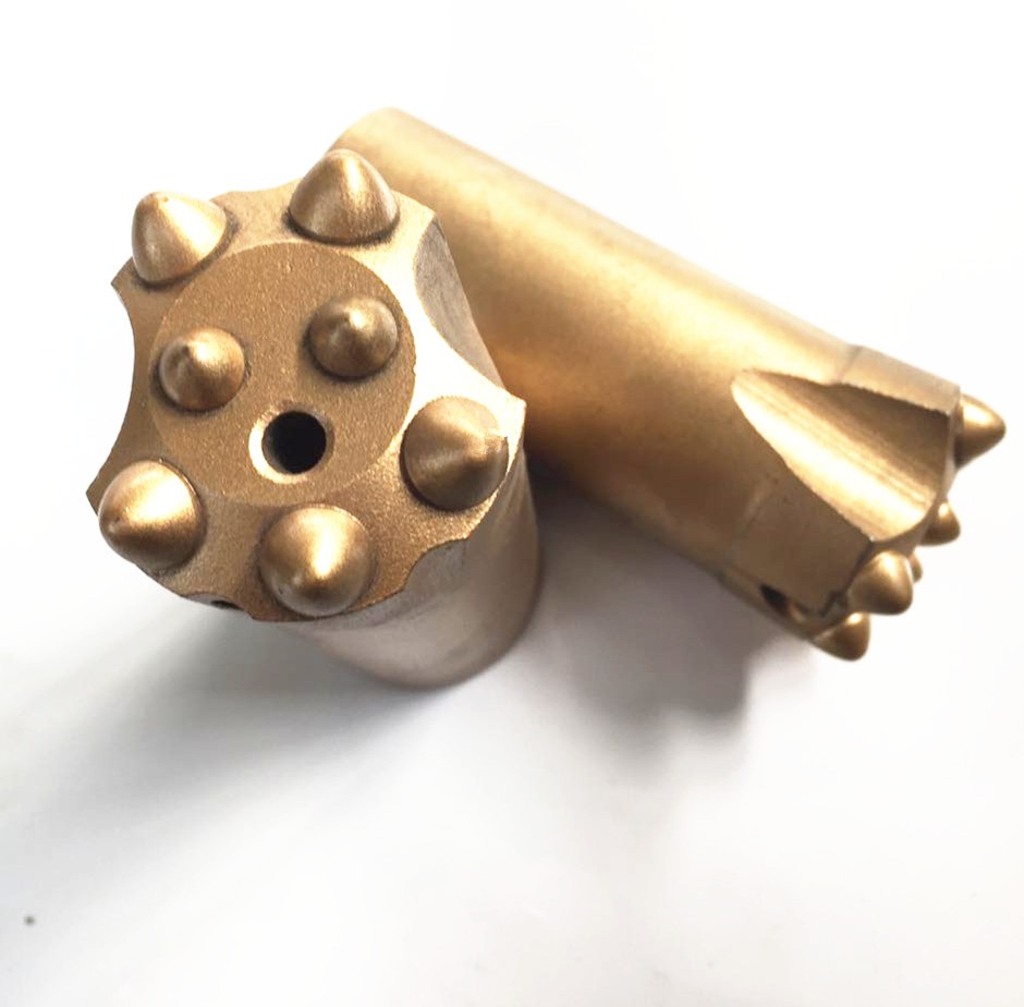 Tungsten Carbide Drill Bit Mining Machine Parts From Drill Bit Manufacturer 40mm 7or 11 Taper Golden Button Bit