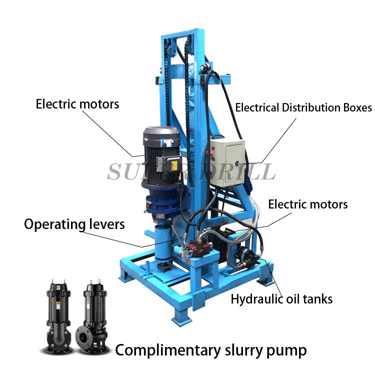 Electric 4000W Portable Water Drilling Rig 